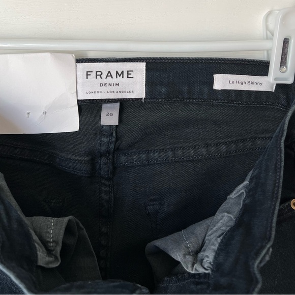 NWT Frame Denim Le High Skinny Distressed Dark Wash Jean - Picture 8 of 10